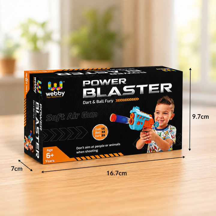 Webby Power Blaster Toy Gun with Soft Foam Dart and Balls for Kids | Dual Barrel Design, Includes 3 Darts & 3 Balls, Ages 6+ Years, Easy Pull Trigger, Lightweight