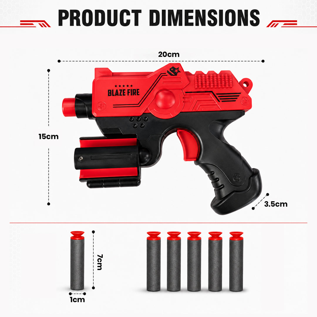 Webby Blaze Fire Foam Dart Blaster Toy Gun for Kids | Rapid Fire, Rotating Drum, Ergo-Trigger, Age 6+ Years, Indoor & Outdoor Fun Visit the Webby Store