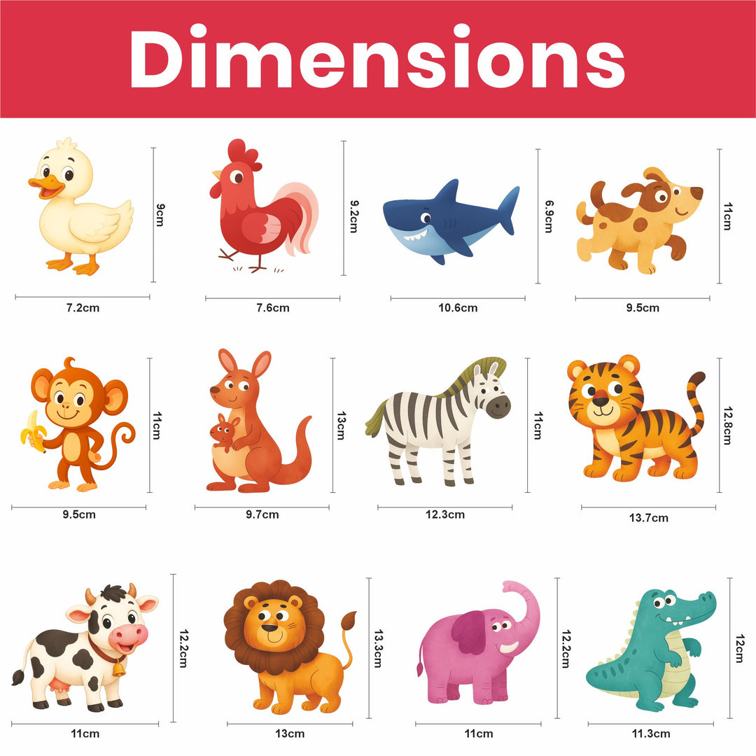 Webby Wild Animals Level Up Jigsaw Puzzles for Kids | 12 Puzzles in Box, 2 to 4 Piece Puzzles, Fine Motor Skills, Montessori Learning, Visual Recognition