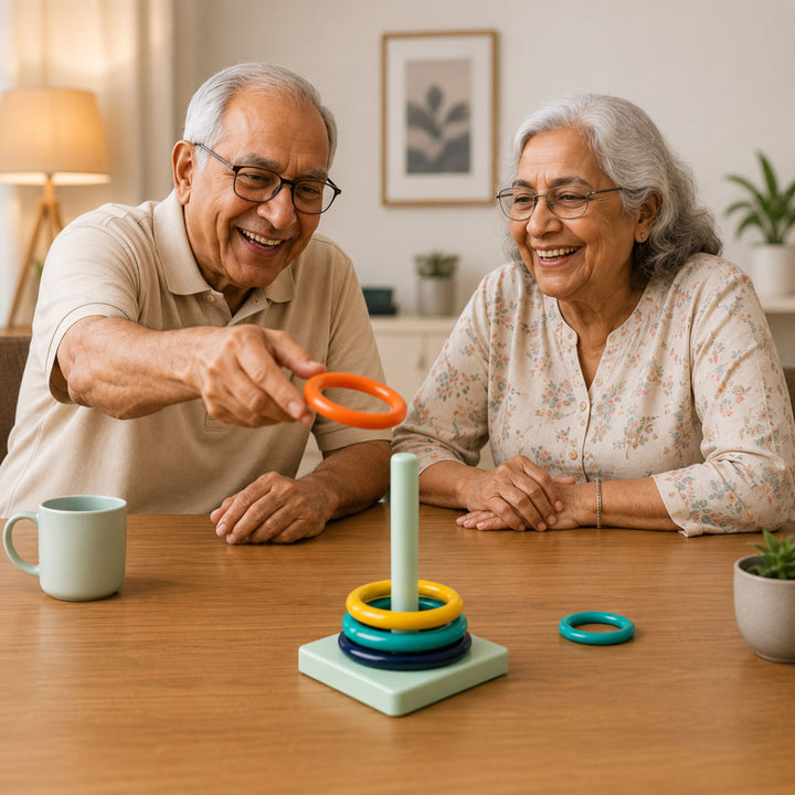 Webby Desktop Ring Toss Game for Kids and Adults | Ages 3+ Years, Hand-Eye Coordination, Compact & Portable, Family Bonding Game, Home, Office & Travel