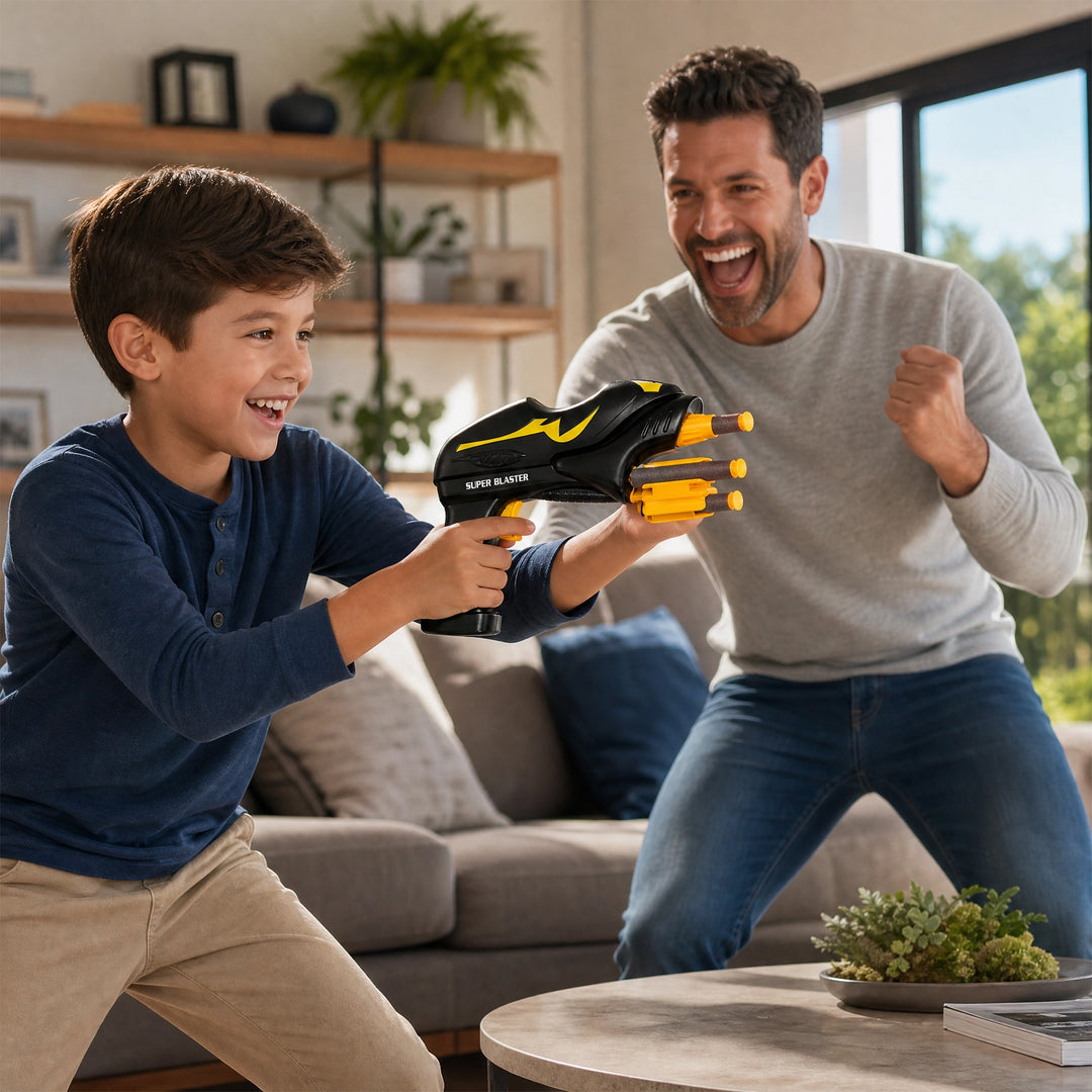 Webby Super Blaster Toy Gun with Soft Foam Bullets for Kids | Rapid Fire, Rotating Drum, Ergo-Trigger, Age 6+ Years, Indoor & Outdoor Fun
