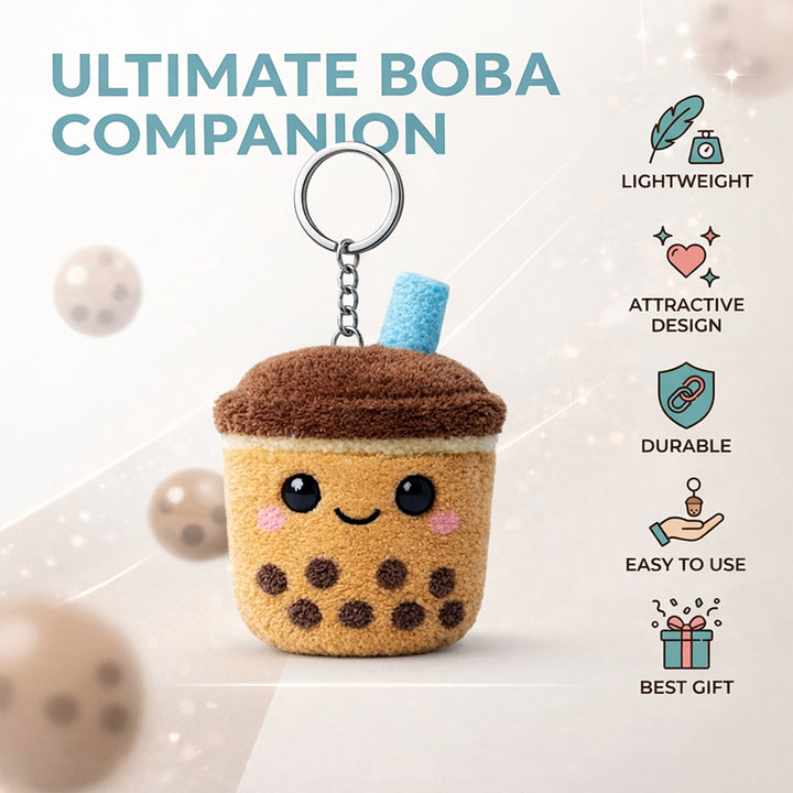 Webby Plush Boba Tea Soft Toy with Keychain for Boys, Girls and Adults - 1 Piece