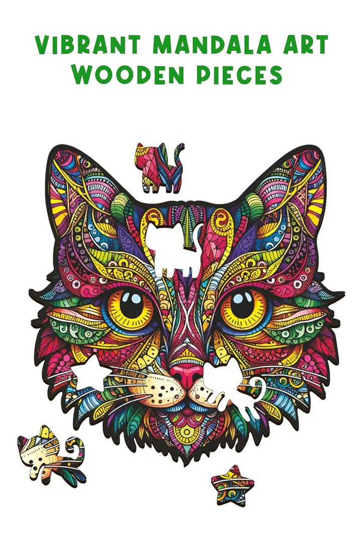 Webby Cat Jigsaw Puzzle | Majestic Colorful Animal toy (25 pieces)