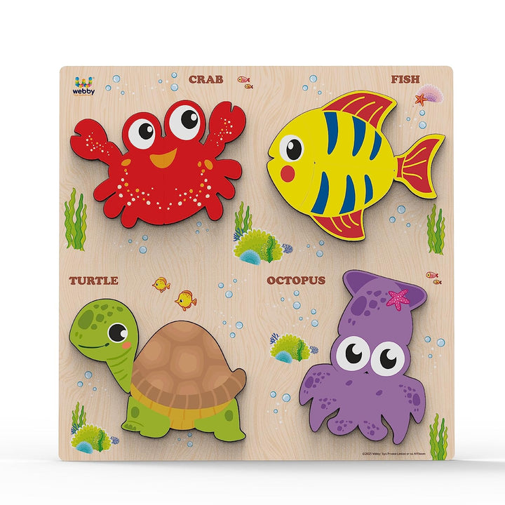 Webby Learning Sea Creatures Wooden Puzzle