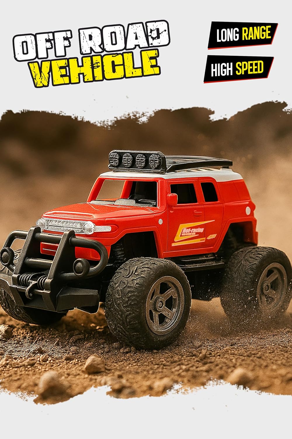 Webby Off-Road Remote Control Monster Truck for Boys | Multi-Direction Control | Birthday Gift for Boys and Girls | RC Car with Rechargeable Battery USB Cable (Red), 3+ Years