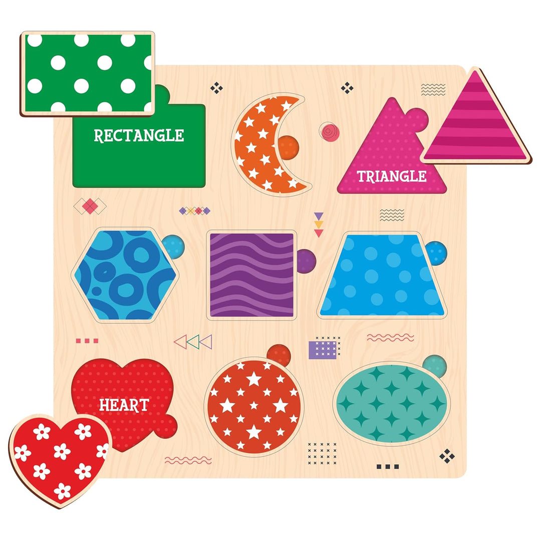 Webby Wooden Learning Puzzle Set | Educational Montessori Toys with Sea Animals, Shapes and Transport Vehicles | Set of 3 Puzzles for Kids