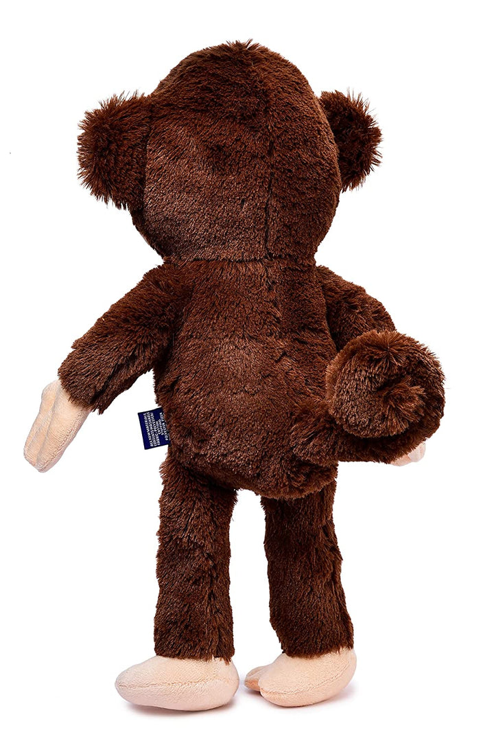Webby Plush Smiling Monkey Stuffed Animal Soft Toy, Adorable Gifts for Kids and Adult, 35 CM (Dark Brown)