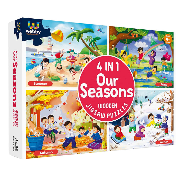 Webby 4 in 1 Wooden Season Puzzle Toy for Kids | Set of 4 Jigsaw Puzzle, 35 Pieces Each