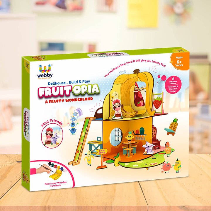 Webby Fruit Themed Double Storey Dollhouse for Girls and Boys