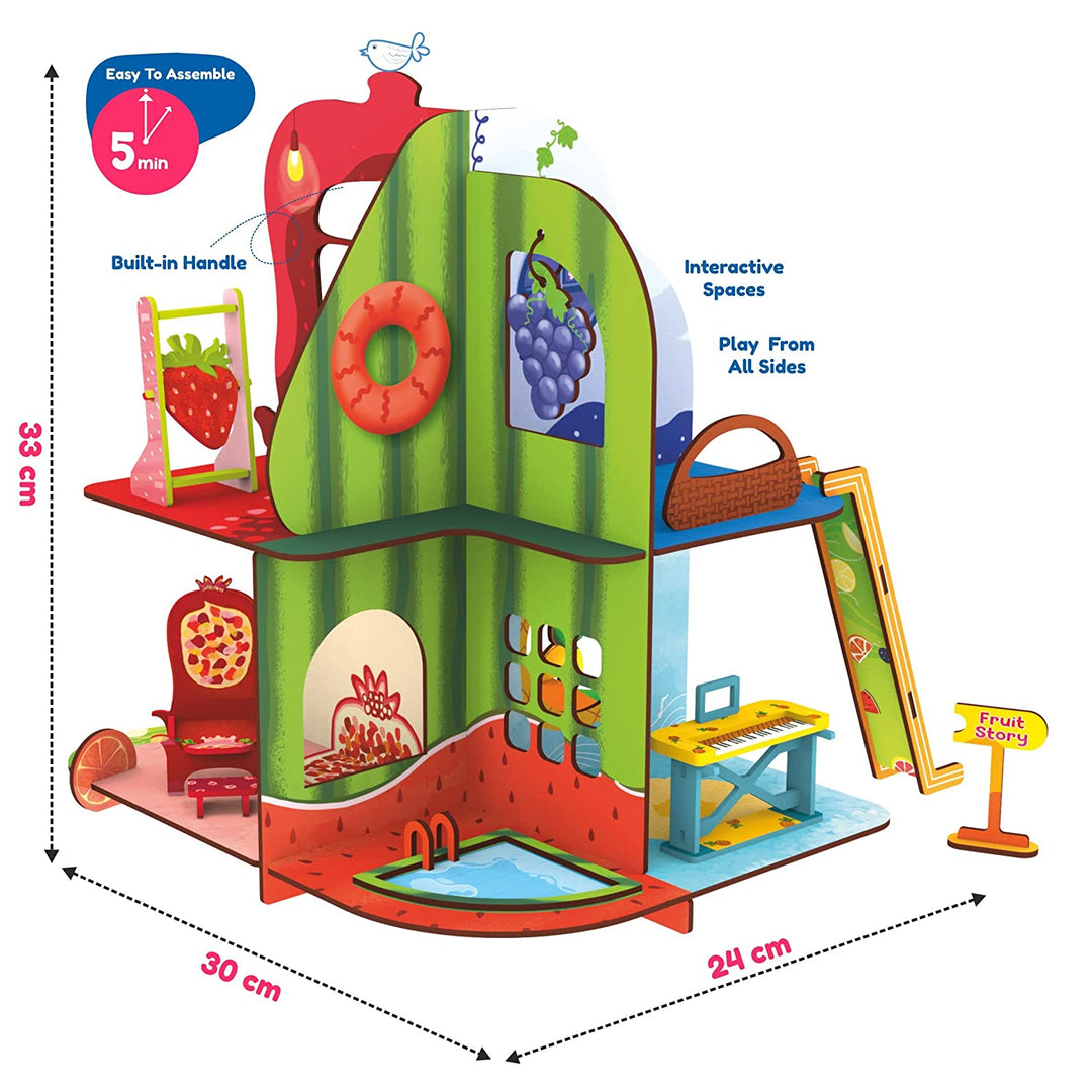 Webby Fruit Themed Double Storey Dollhouse for Girls and Boys