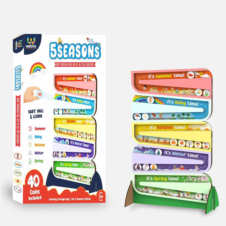 Webby Educational Wooden Five Seasons Toys with 40 Coins