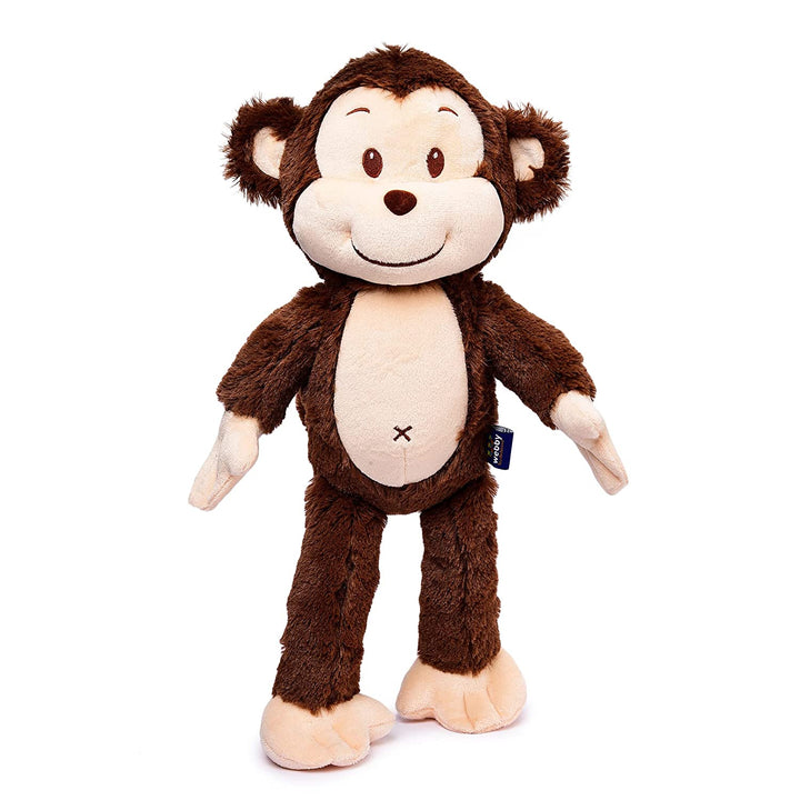 Webby Plush Smiling Monkey Stuffed Animal Soft Toy, Adorable Gifts for Kids and Adult, 35 CM (Dark Brown)