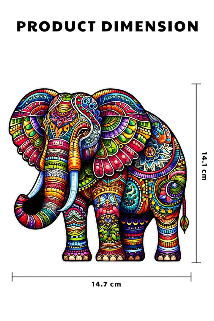 Webby Majestic Elephant Jigsaw Puzzle | Travel Game | Wooden Puzzle Toy for KidsAdults (35 Pieces)