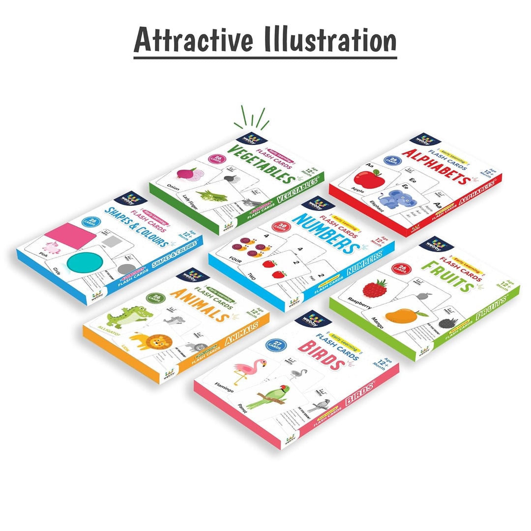 Webby Set of 7 Early Learning Flash Cards