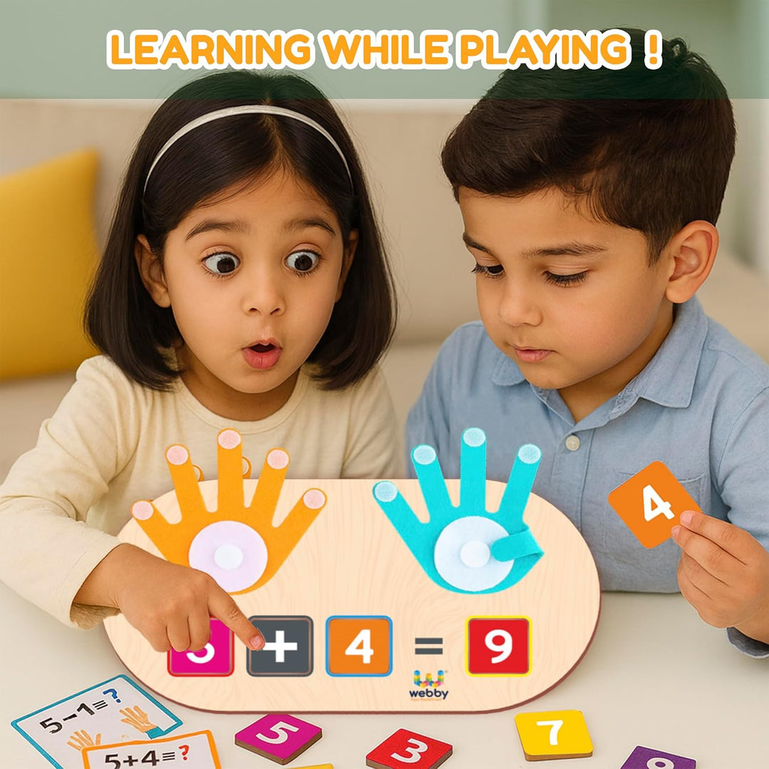 Webby Finger Arithmetic Game | Educational Math Learning Indoor Board Game with Addition and Subtraction for Montessori and Preschool Kids