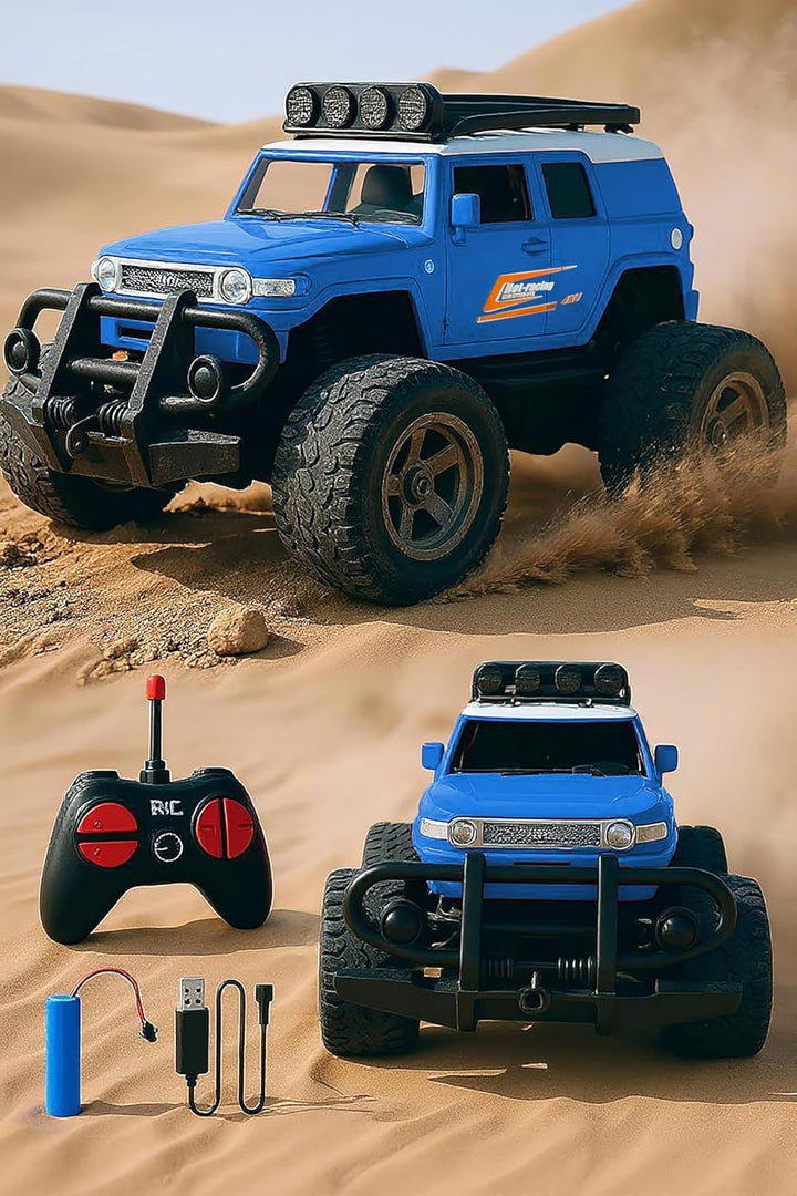 Webby Off-Road Remote Control Monster Truck for Boys | Multi-Direction Control | Birthday Gift for Boys & Girls | RC Car with Rechargeable Battery USB Cable (Blue), 3+ Years