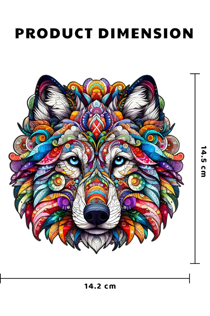 Webby Wolf Jigsaw Puzzle | Majestic Colourful Wooden Animal Puzzle (28 pieces)