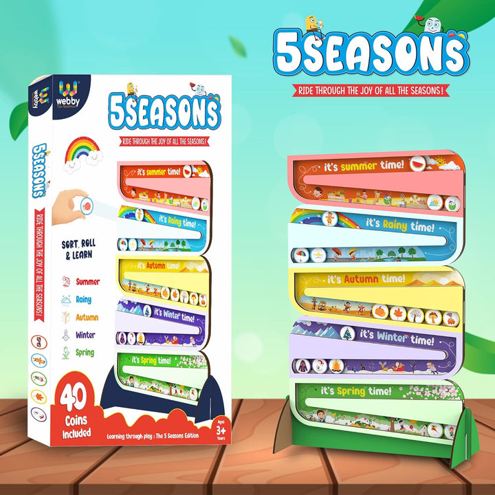 Webby Educational Wooden Five Seasons Toys with 40 Coins