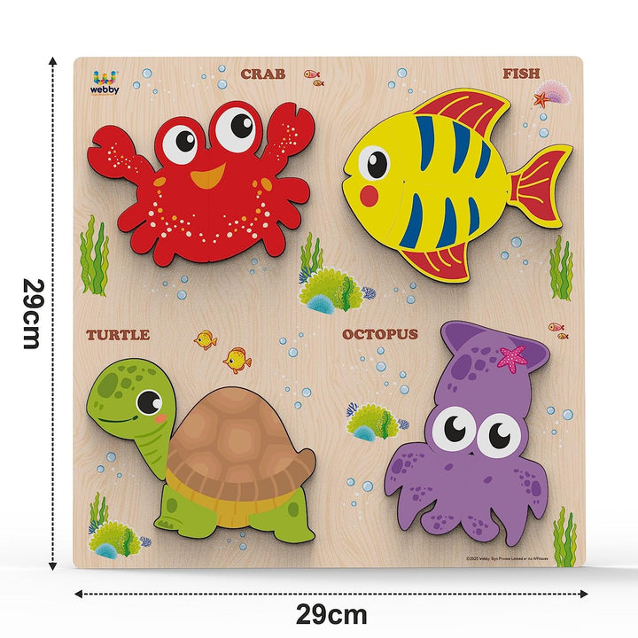 Webby Learning Sea Creatures Wooden Puzzle