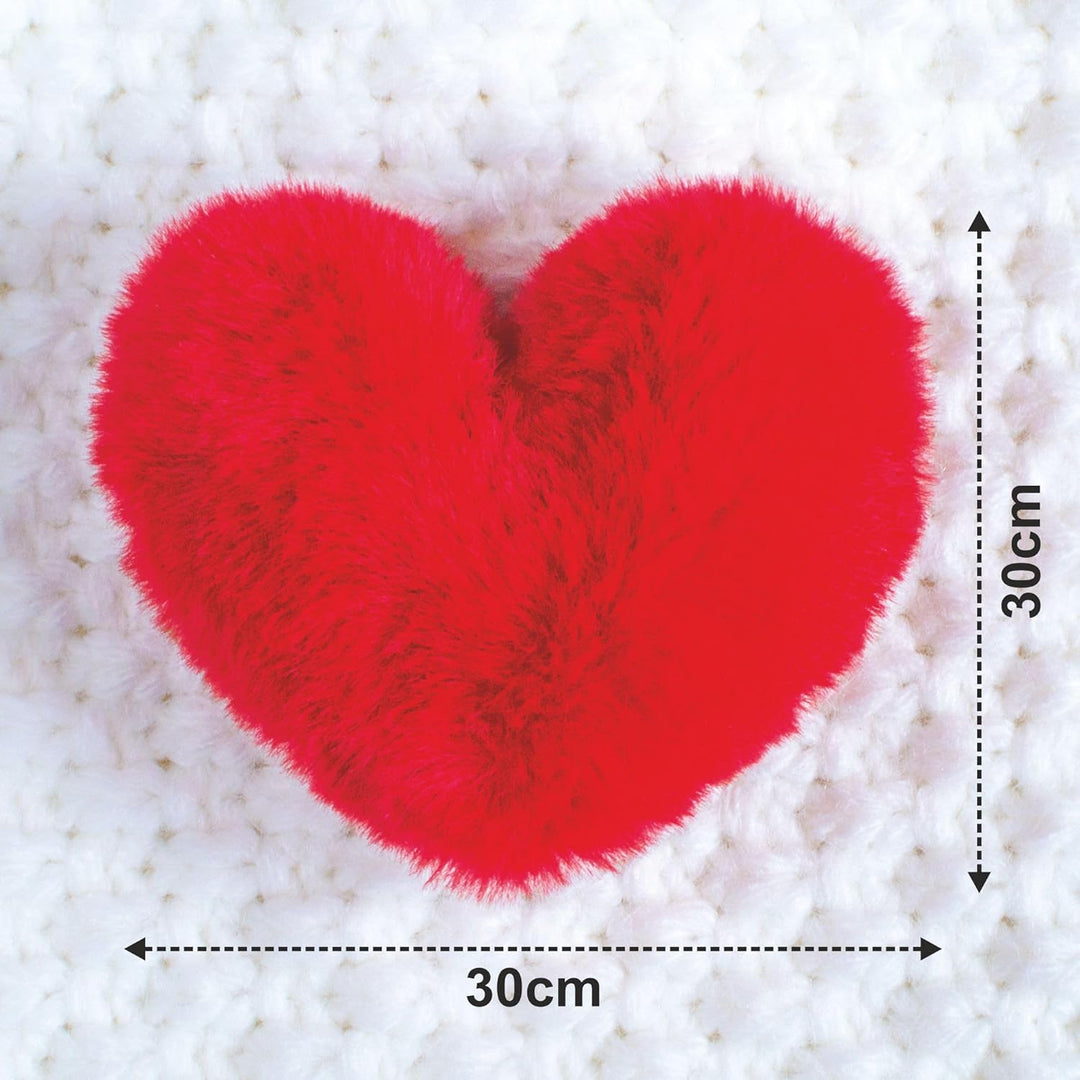 Webby Plush Heart Shape Cushion Stuffed Pillow 30 CM (Red