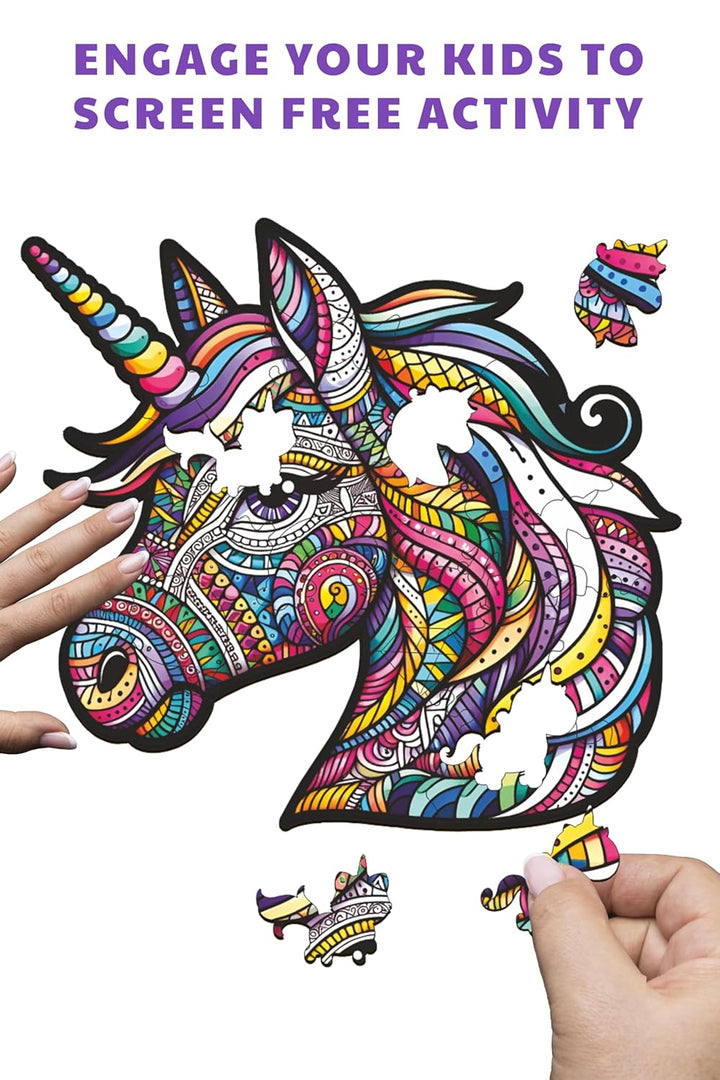 Webby Unicorn Jigsaw Puzzle | Majestic Colourful Wooden Animal (26 pieces)