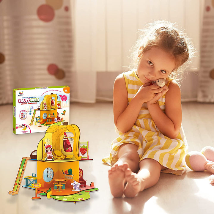 Webby Fruit Themed Double Storey Dollhouse for Girls and Boys