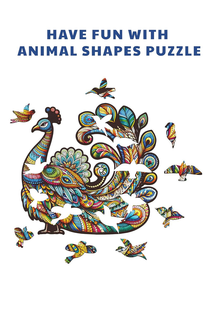 Webby Peacock Jigsaw Puzzle Majestic Wooden Puzzle (25 pieces)