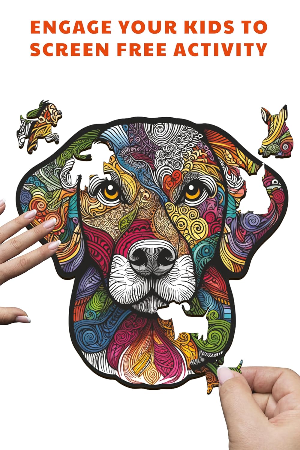 Webby Majestic Dog Jigsaw Puzzle | Wooden Colorful Animal toy (26 pieces)