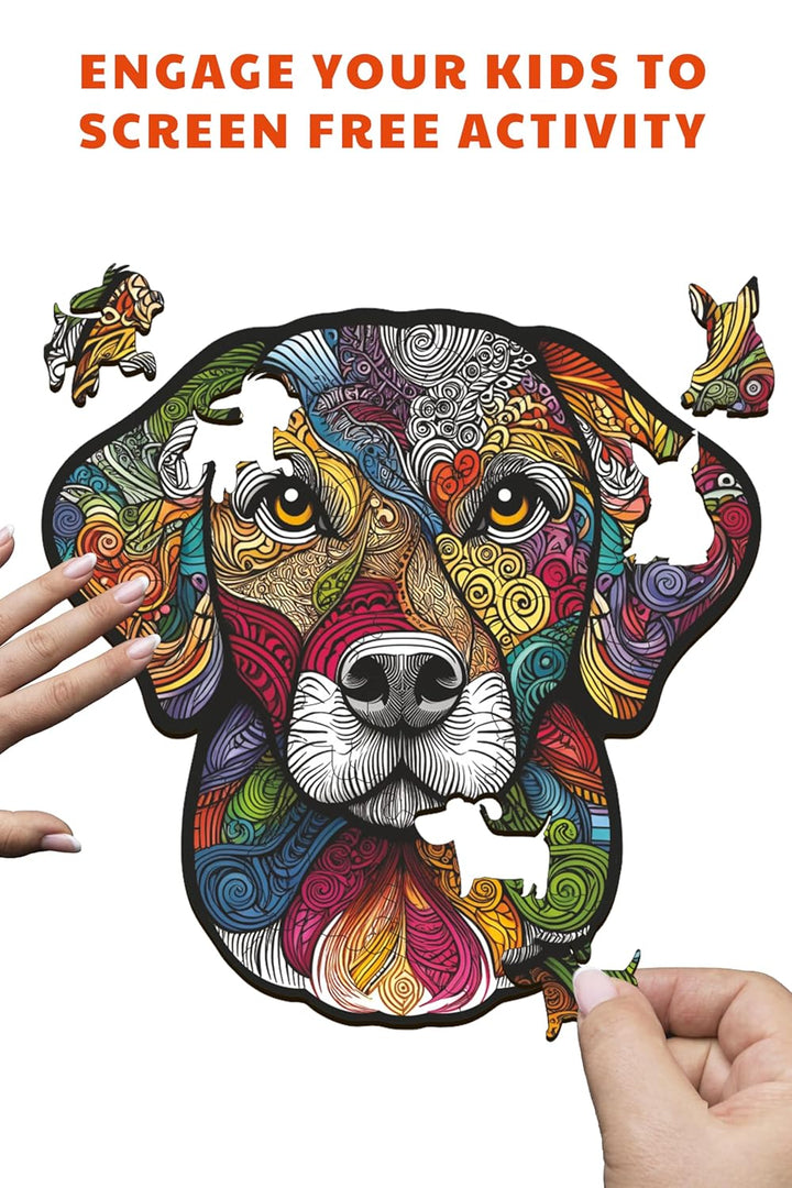 Webby Majestic Dog Jigsaw Puzzle | Wooden Colorful Animal toy (26 pieces)
