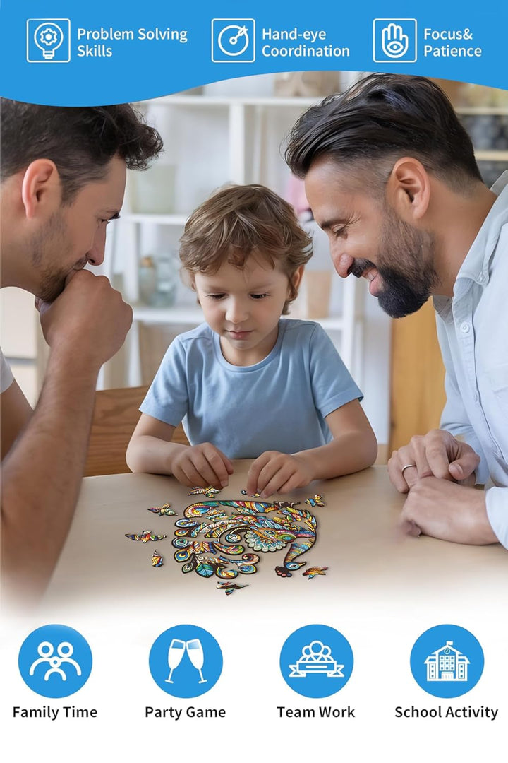 Webby Peacock Jigsaw Puzzle Majestic Wooden Puzzle (25 pieces)
