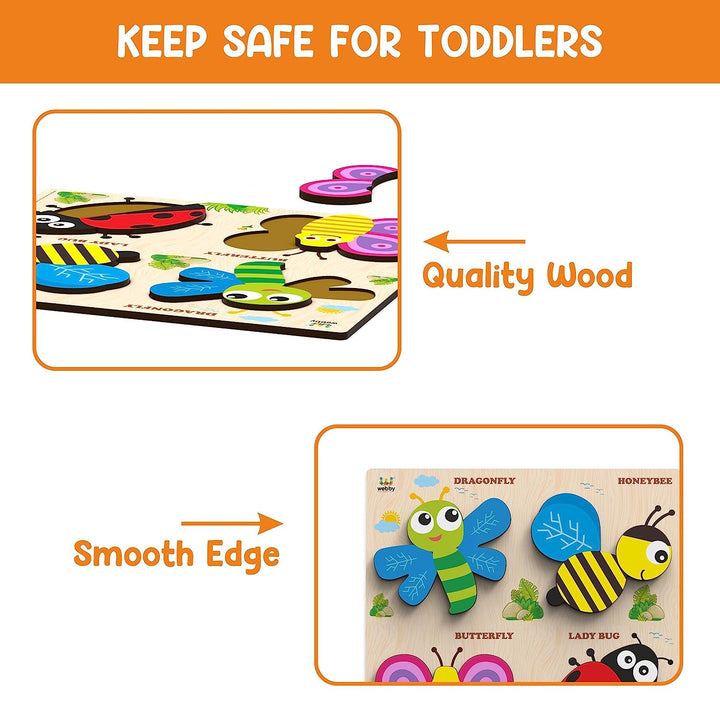 Webby Learning Insects Wooden Puzzle