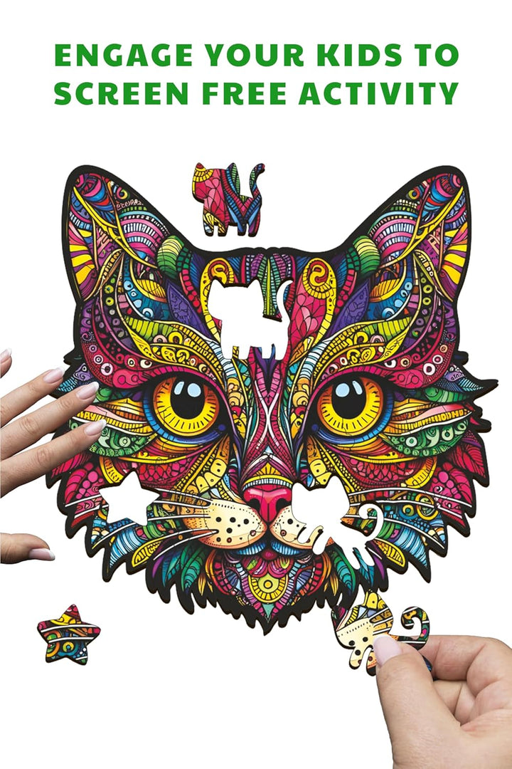 Webby Cat Jigsaw Puzzle | Majestic Colorful Animal toy (25 pieces)