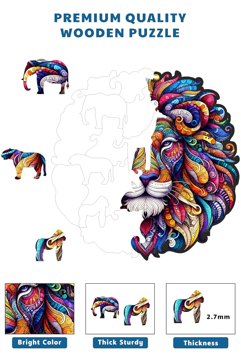 Webby Lion King Jigsaw Puzzle | Majestic  Wooden Puzzle (30 pieces)