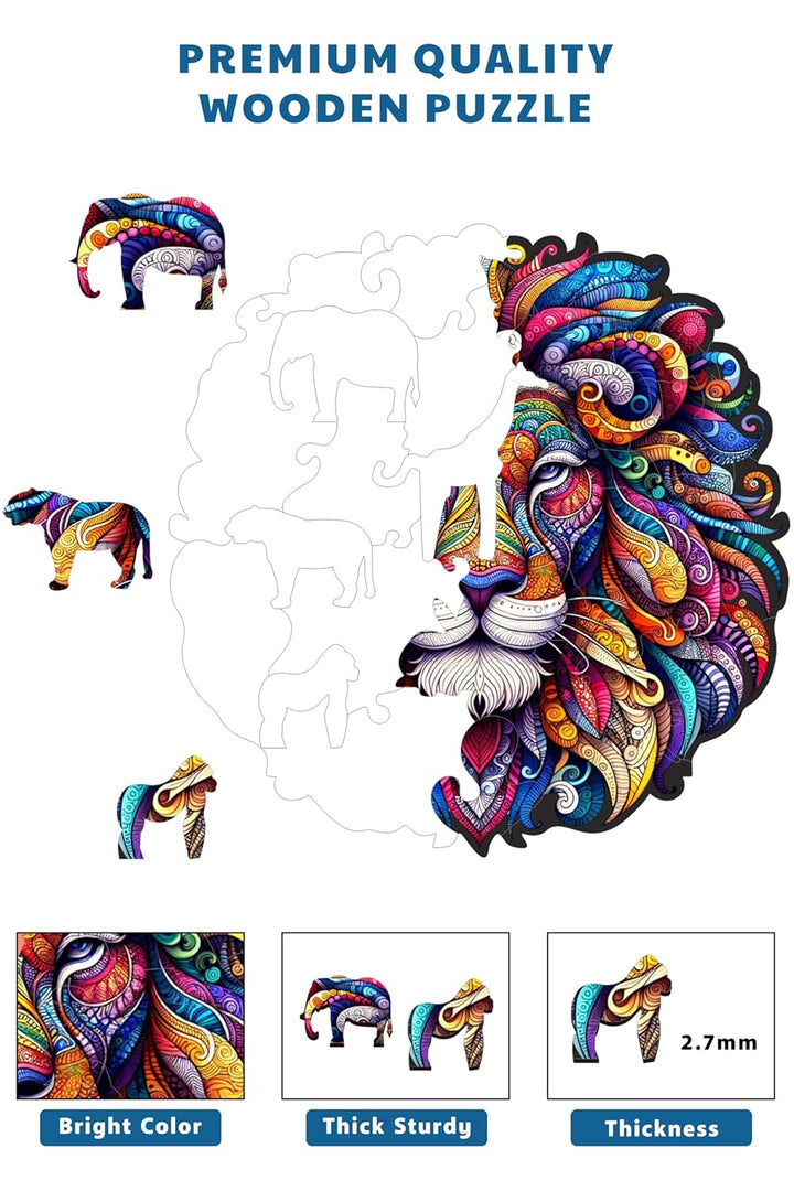 Webby Lion King Jigsaw Puzzle | Majestic  Wooden Puzzle (30 pieces)