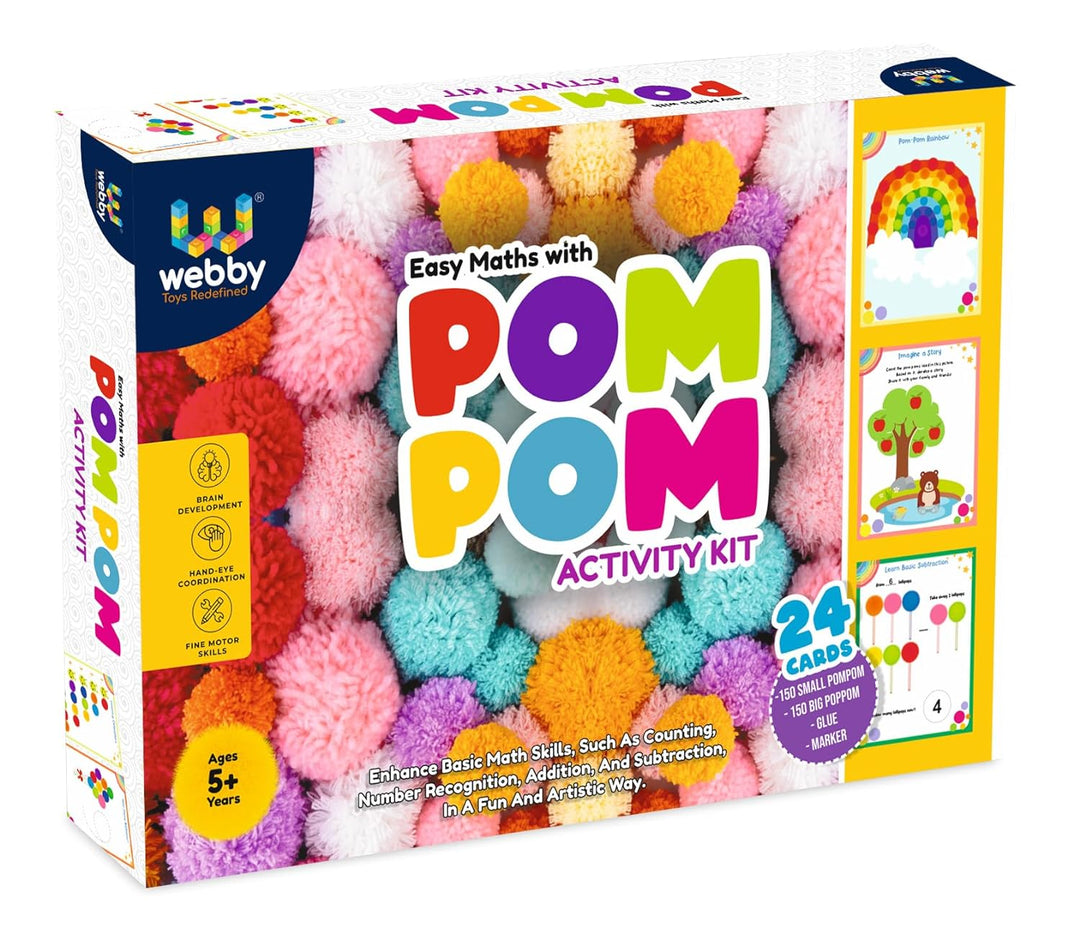 Webby DIY Pom Pom Art and Crafts Kit for Kids