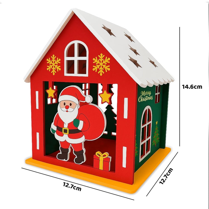 Webby Wooden Christmas House Paint Kit | DIY Christmas Hut Decoration | Arts and Crafts | Colour Painting | Santa Theme Craft Gift Set for Kids
