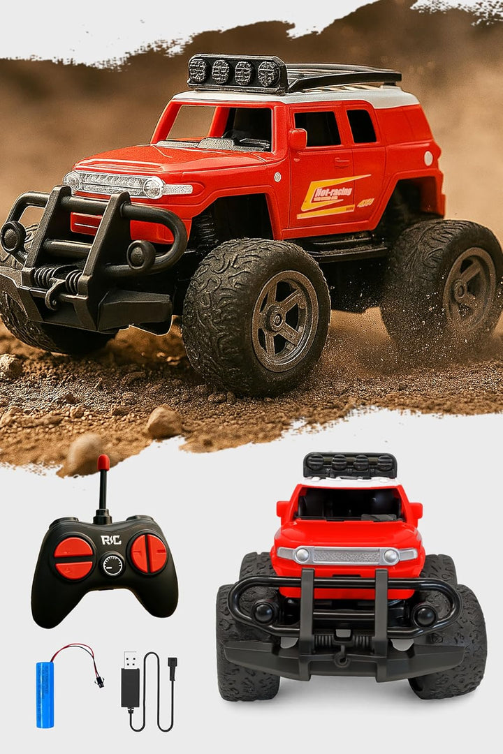 Webby Off-Road Remote Control Monster Truck for Boys | Multi-Direction Control | Birthday Gift for Boys and Girls | RC Car with Rechargeable Battery USB Cable (Red), 3+ Years