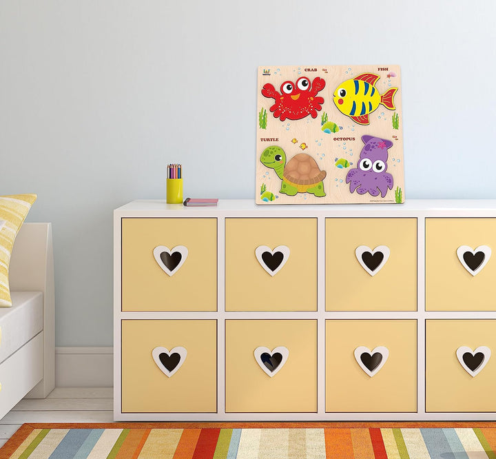 Webby Learning Sea Creatures Wooden Puzzle