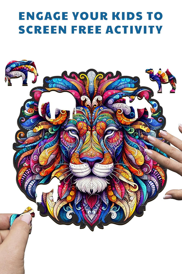 Webby Lion King Jigsaw Puzzle | Majestic  Wooden Puzzle (30 pieces)