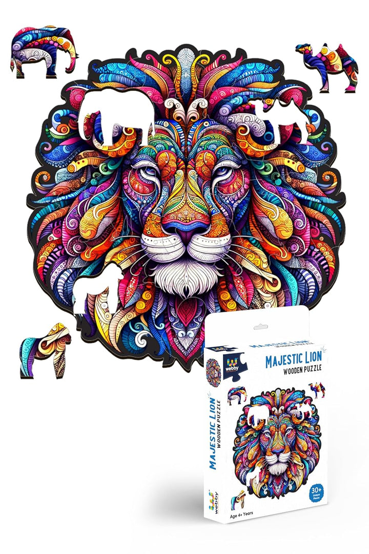 Webby Lion King Jigsaw Puzzle | Majestic  Wooden Puzzle (30 pieces)