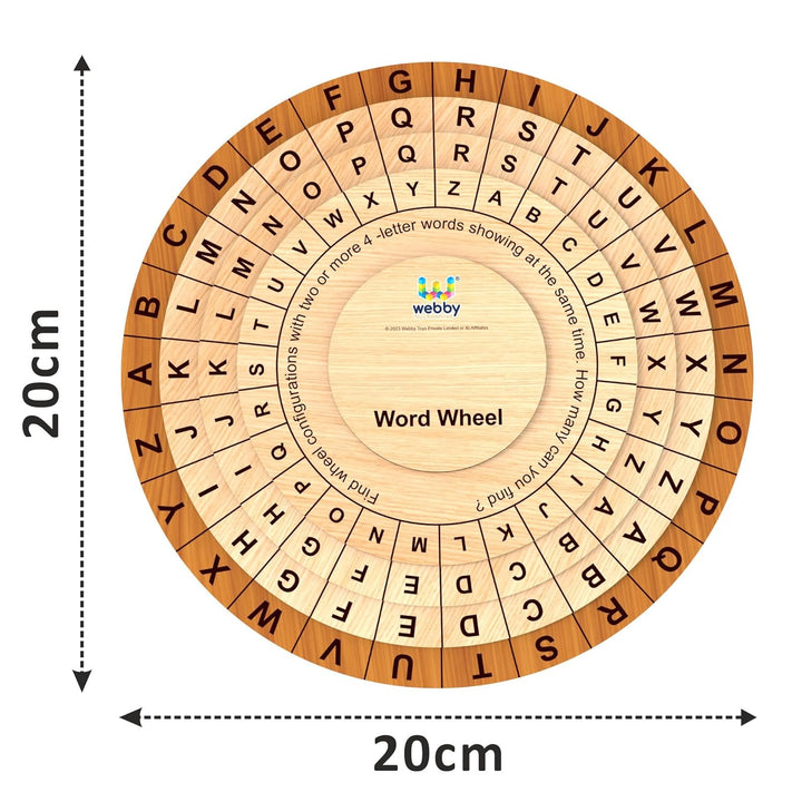 Webby Wooden Circle Word Wheel Puzzle