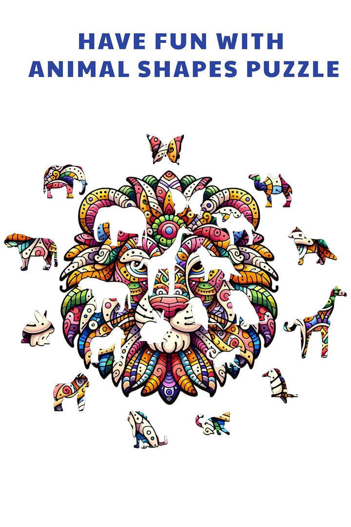 Webby Majestic Lion Jigsaw Puzzle | Wooden Animal toy for kids and adults(30 pieces)