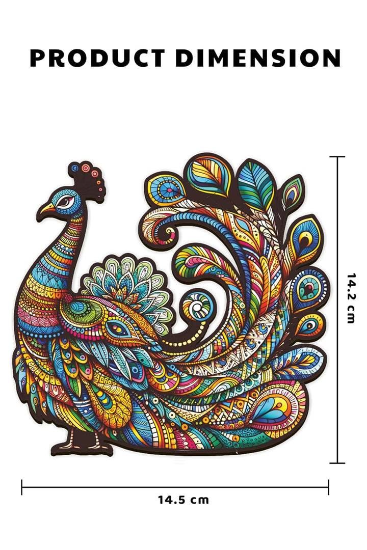 Webby Peacock Jigsaw Puzzle Majestic Wooden Puzzle (25 pieces)