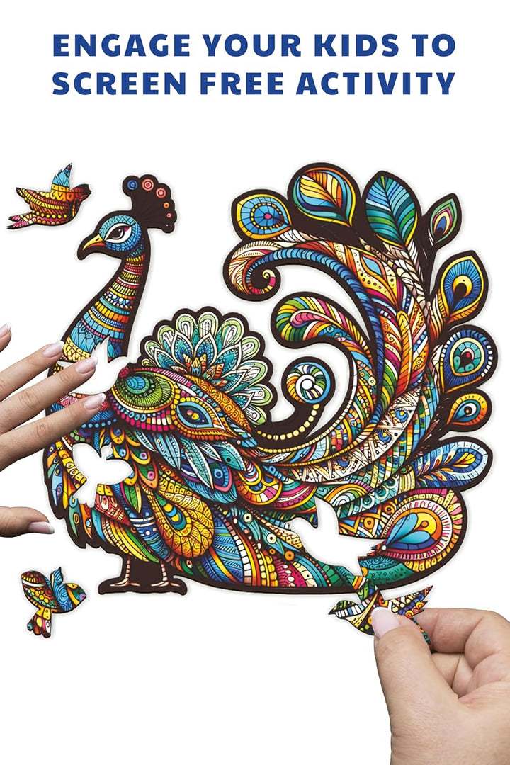 Webby Peacock Jigsaw Puzzle Majestic Wooden Puzzle (25 pieces)