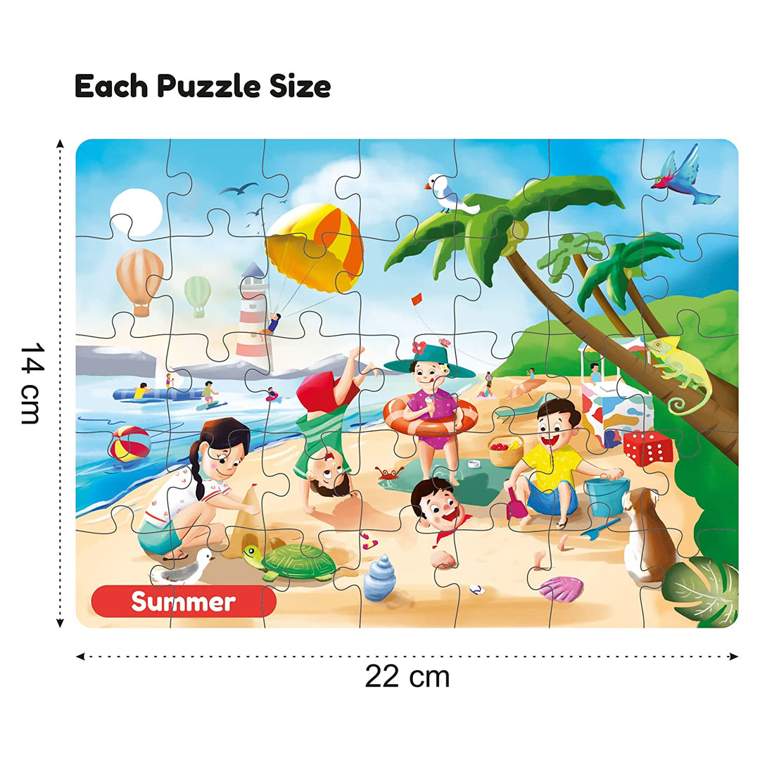 Webby 4 in 1 Wooden Season Puzzle Toy for Kids | Set of 4 Jigsaw Puzzle, 35 Pieces Each