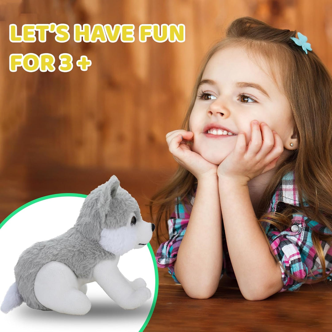 Webby Plush Husky Soft Toys for Kids Small, 20 CM (Gray)