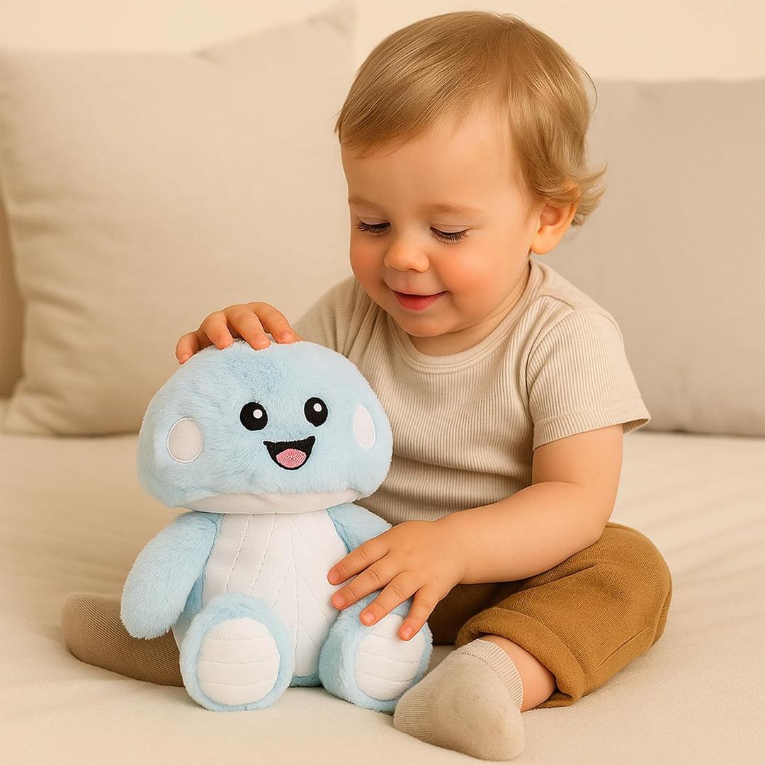 Webby Plush Mushroom Warm Soft Toy | Microwavable for Warmth | Microwavable Soft Toy | Lavender-Scented | Stress Relief Stuffed Toys for Toddler, Kids and Adults (Blue)