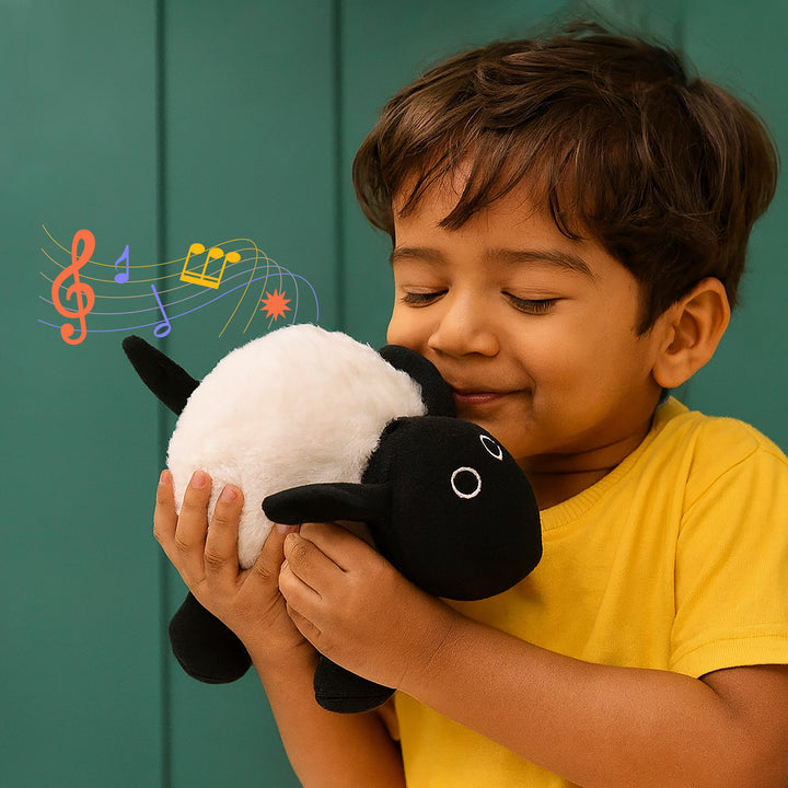 Webby Plush Adorable Sheep Soft Toys with Squeaker Sound | Stuffed Animals | Ideal Gift for New Born Kids