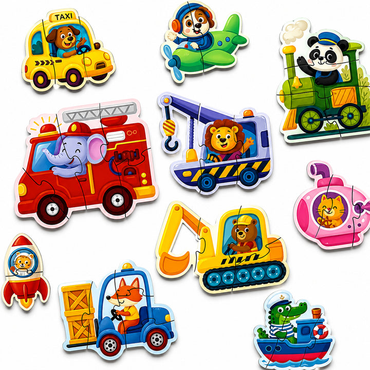 Webby Transport Time Level Up Jigsaw Puzzles for Kids