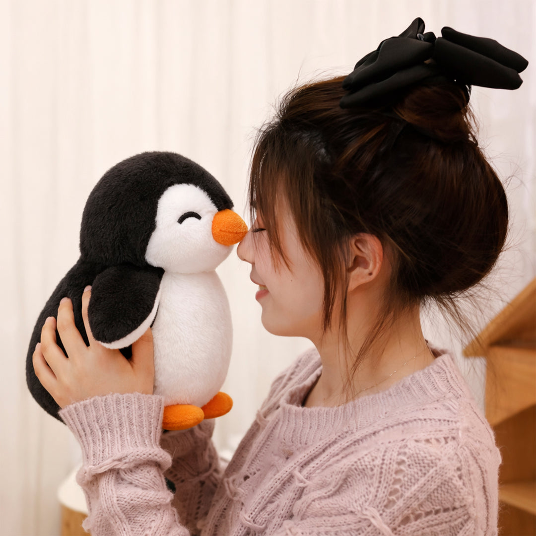 Webby Soft Animal Plush Penguin Toy 20cm, Black